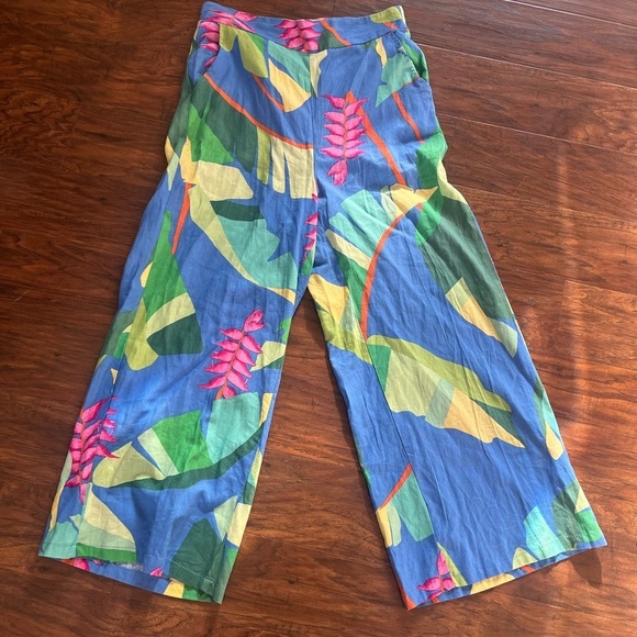 Tropical Floral Wide-Leg Pants by Christian Soriano-Size Small-NWT - Picture 2 of 9